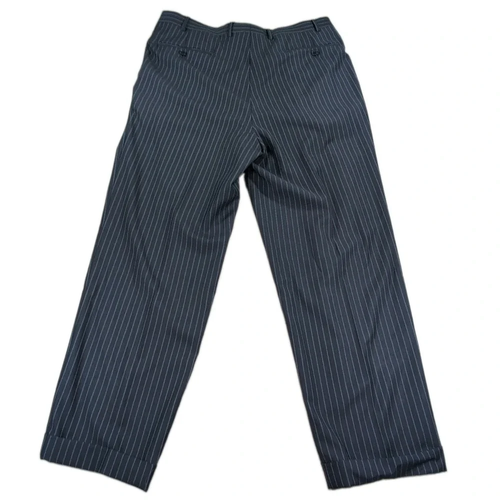Canali Suit Mens 44R Navy Pinstripe Super 120s Wool Italy Saks Fifth Ave